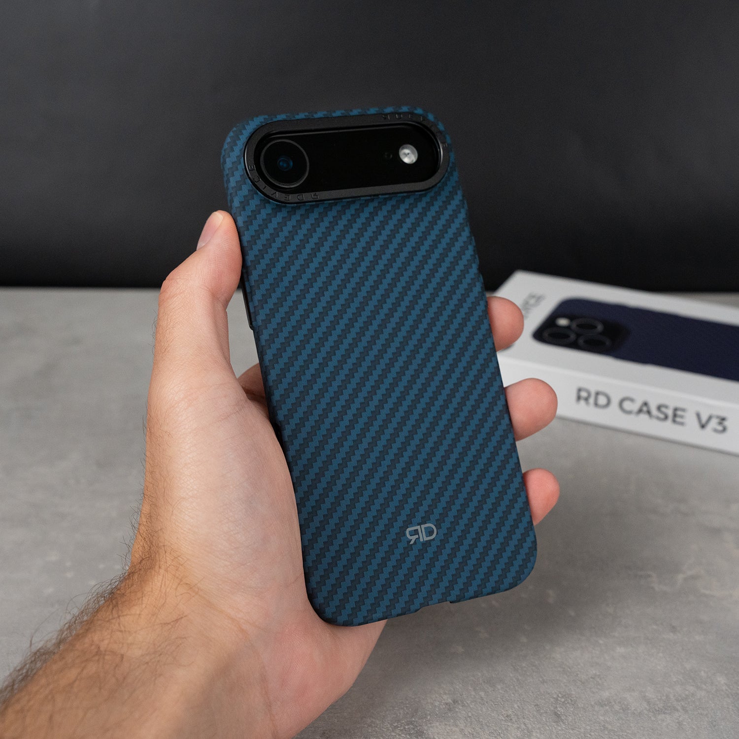 Coque RD En Fibre De Carbone V3 (Bleue)