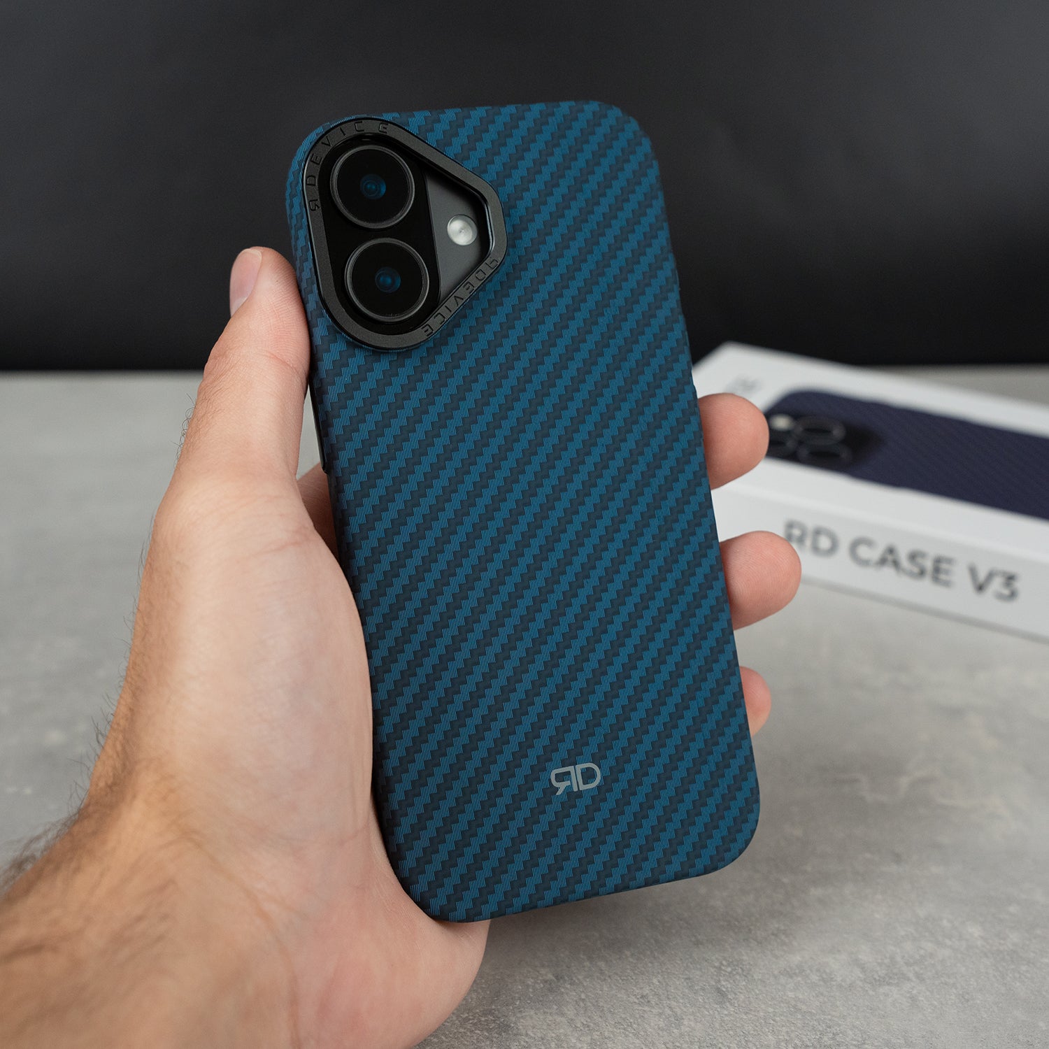 Coque RD En Fibre De Carbone V3 (Bleue)