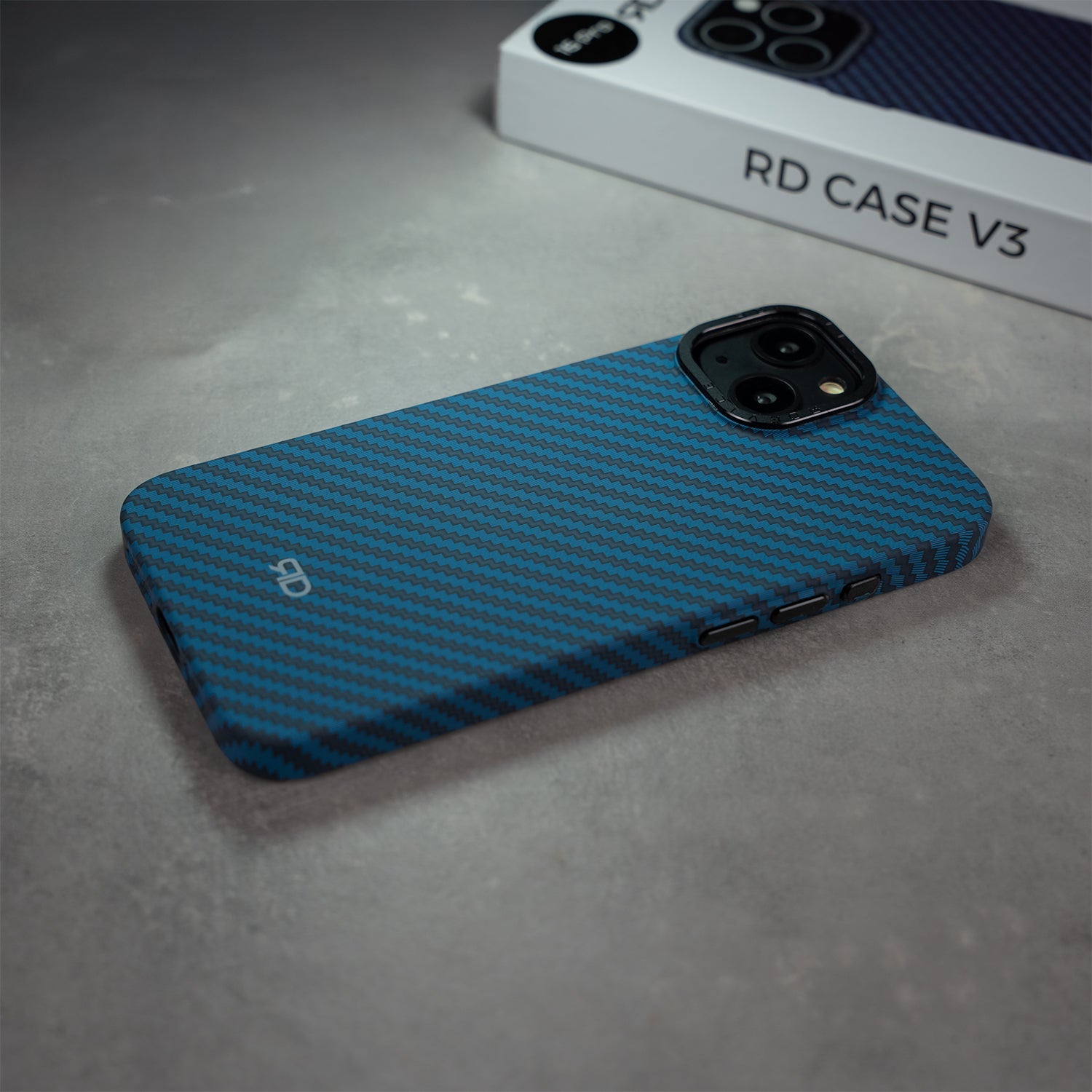 Coque RD En Fibre De Carbone V3 (Bleue)