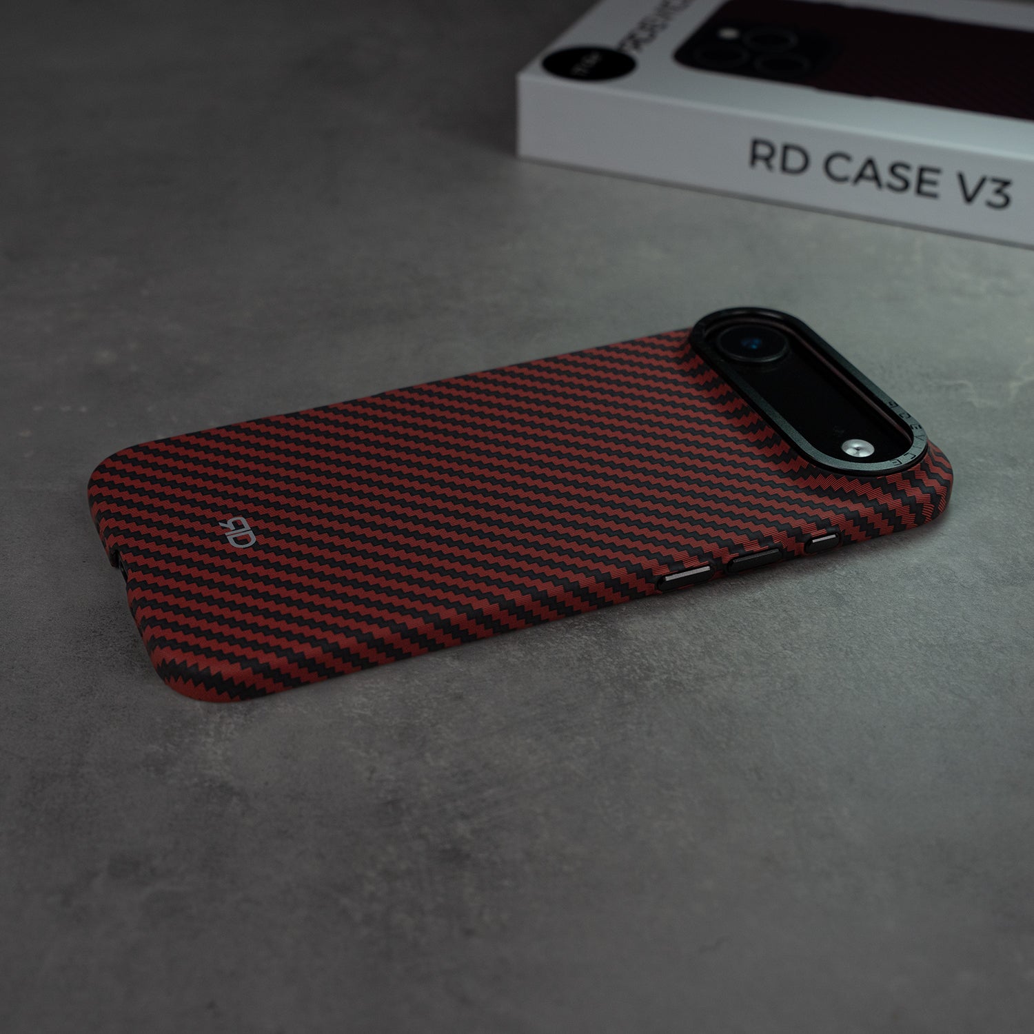 Coque RD En Fibre De Carbone V3 (Rouge)