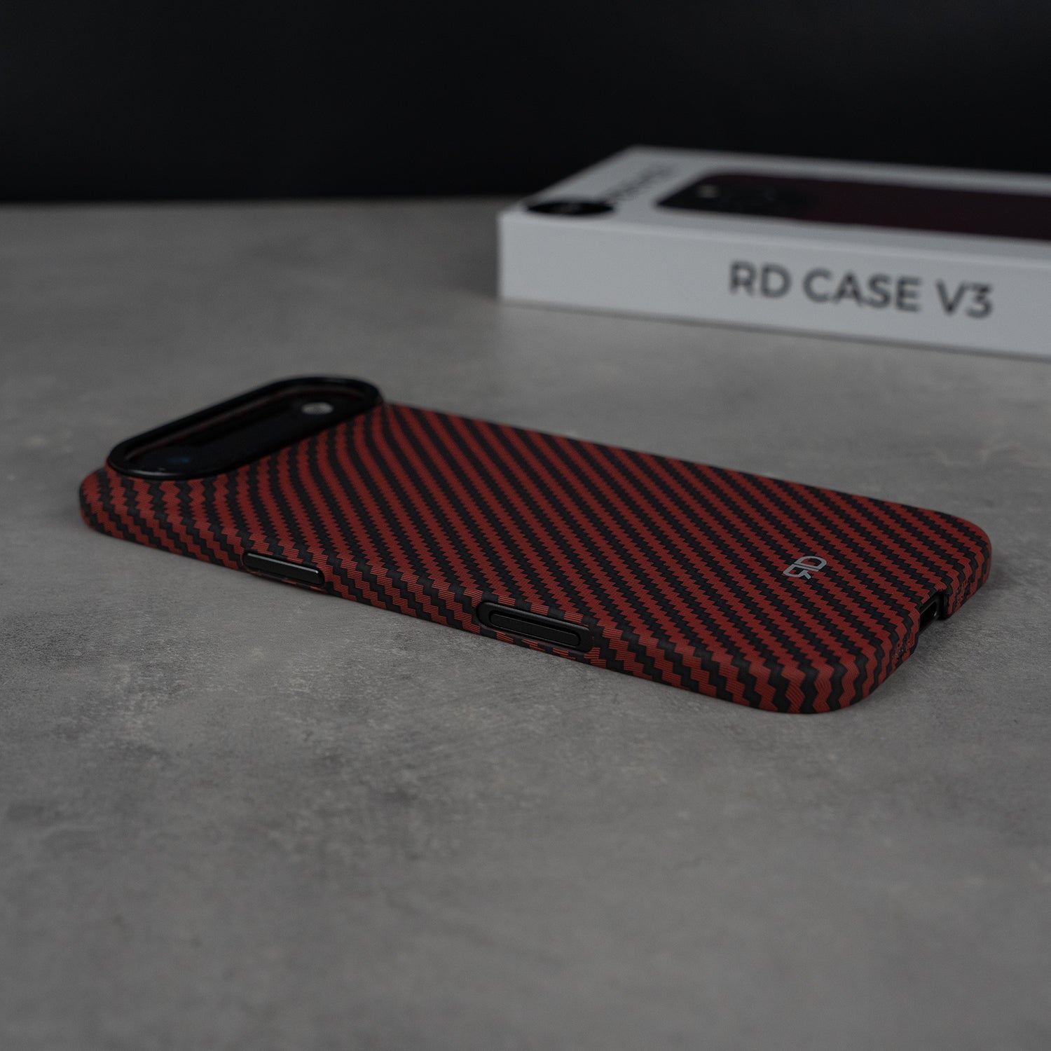 Coque RD En Fibre De Carbone V3 (Rouge)