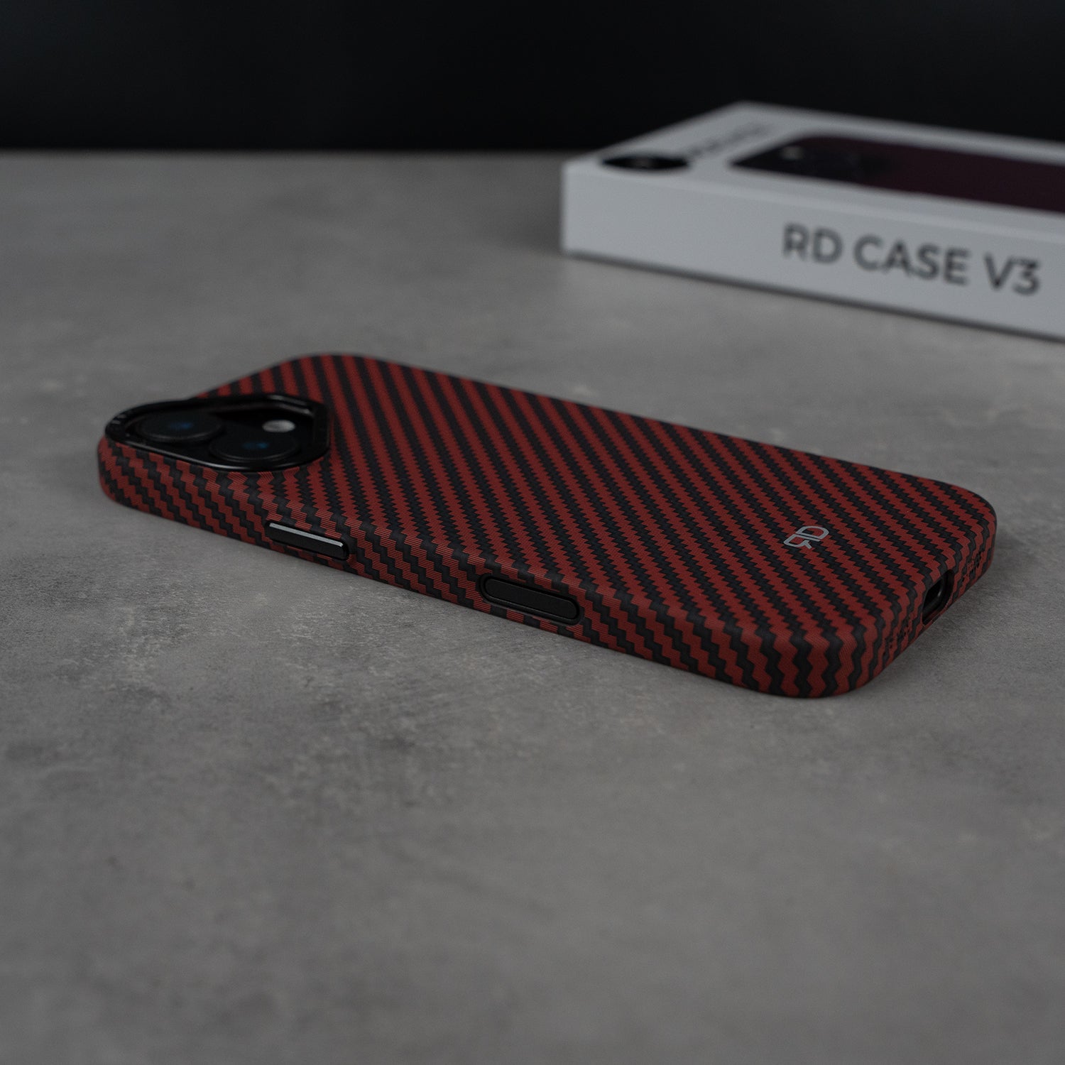 Coque RD En Fibre De Carbone V3 (Rouge)