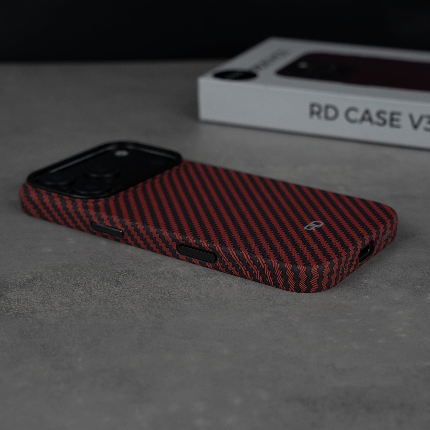 Coque RD En Fibre De Carbone V3 (Rouge)