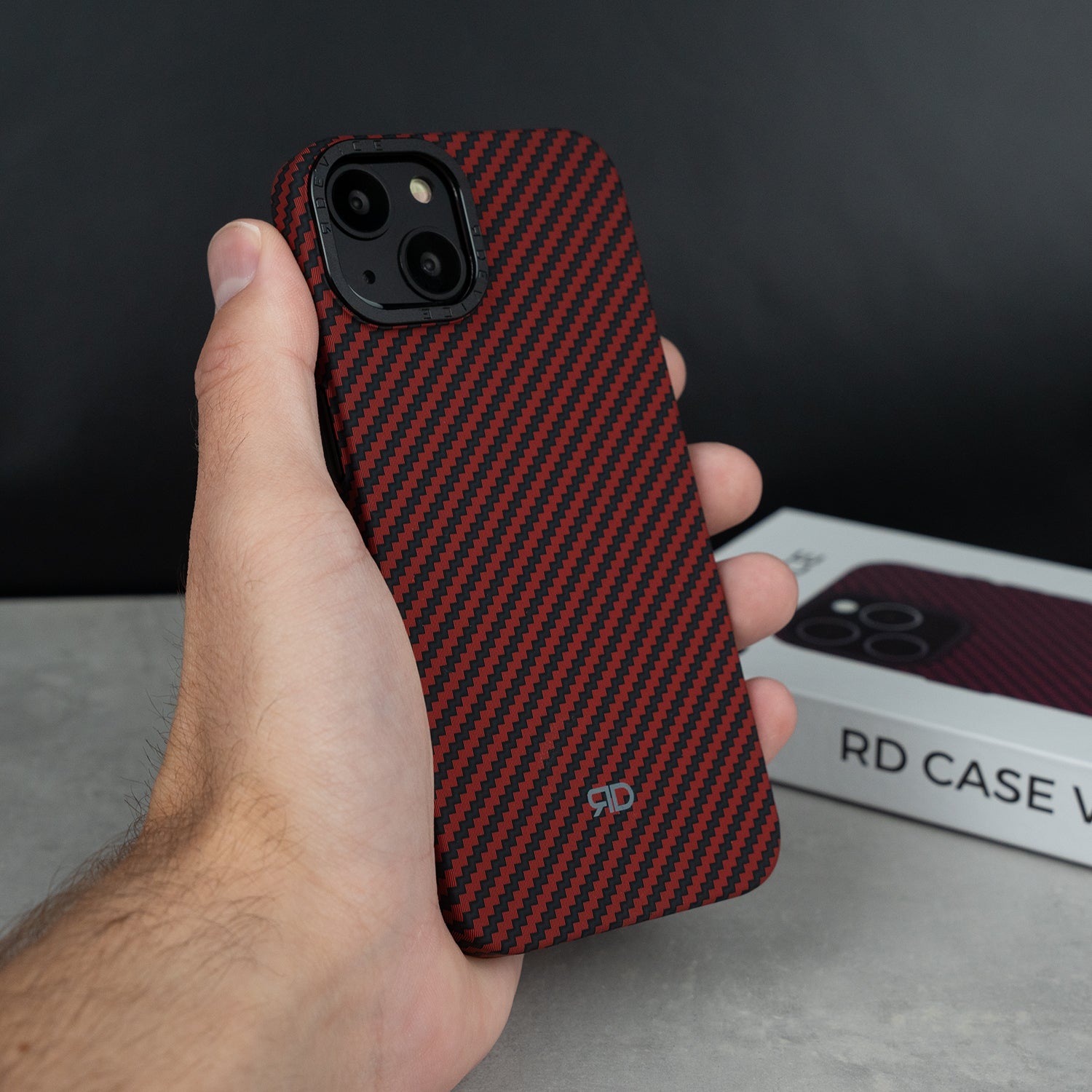 Coque RD En Fibre De Carbone V3 (Rouge)