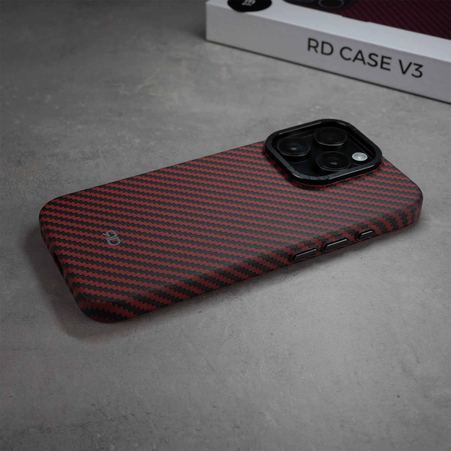Coque RD En Fibre De Carbone V3 (Rouge)