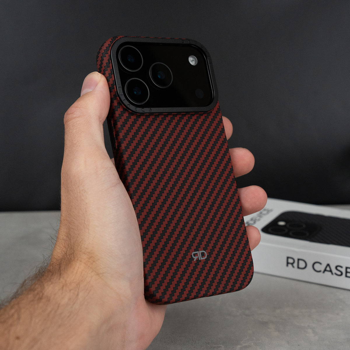 Coque RD En Fibre De Carbone V3 (Rouge)