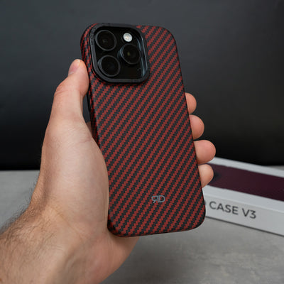 Coque RD En Fibre De Carbone V3 (Rouge)